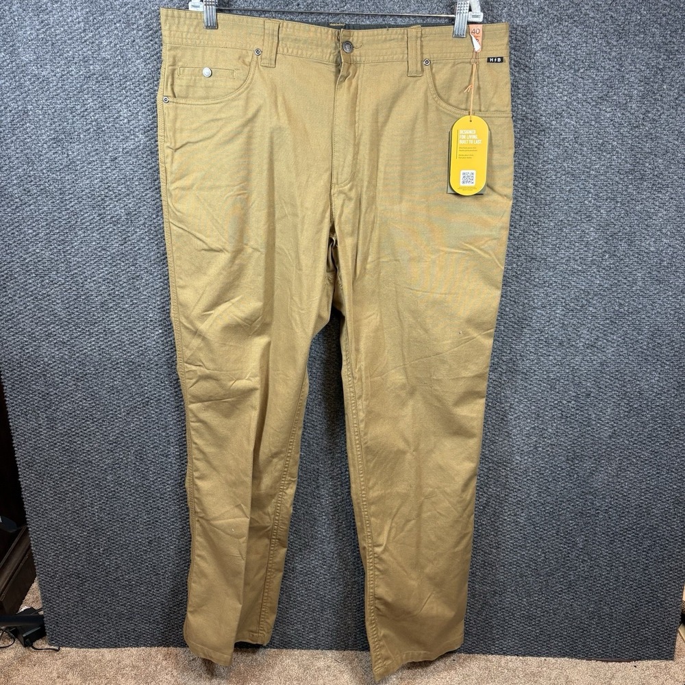 New Howler Bros Pants Mens 40x32 Tan Frontside 5 Pocket Stretch Canvas Hiking